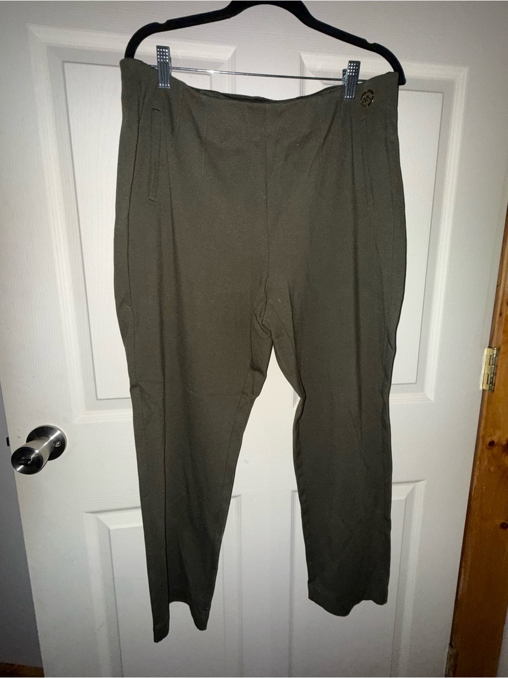 Michael Kors Olive Green Pull-On Trousers, Size L